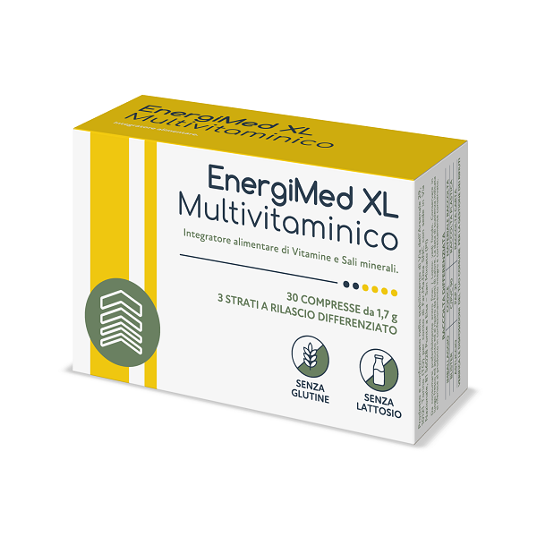 EnergiMed XL Multivitaminico 30 cpr - Integratore a Rilascio Prolungato con Vitamine e Minerali