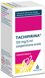 TACHIPIRINA 120 MG/5 ML SOSPENSIONE ORALE GUSTO VANIGLIA CARAMELLO 1 FLACONE IN PET DA 120 ML CON ADATTATORE, SIRINGA DOSATRICE E BICCHIERINO DOSATORE