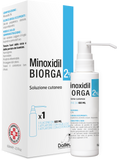 MINOXIDIL BIORGA 2% SOLUZIONE CUTANEA 1 FLACONE HDPE 60 ML CON POMPA SPRAY E APPLICATORE