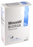 MINOXIDIL BIORGA 5% SOLUZIONE CUTANEA 3 FLACONI IN HDPE DA 60 ML CON POMPA SPRAY E APPLICATORE