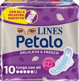 LINES PETALO BLU ASSORBENTE LUNGO CON ALI 10 PEZZI