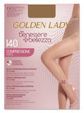 COLLANT GOLDEN LADY BENESSERE + BELLEZZA 140 DENARI COMPRESSIONE FORTE 18-22 MMHG S