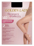 COLLANT GOLDEN LADY BENESSERE + BELLEZZA 140 DENARI COMPRESSIONE FORTE 18-22 MMHG NERO S