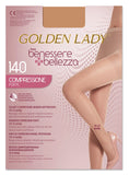 COLLANT GOLDEN LADY BENESSERE + BELLEZZA 140 DENARI COMPRESSIONE FORTE 18-22 MMHG PLAYA S