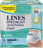 PANNOLONE PER INCONTINENZA LINES SPECIALIST DERMA PANTS PLUS L 14 PEZZI
