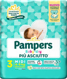 PAMPERS BABY DRY PANNOLINO DOWNCOUNT MIDI 20 PEZZI