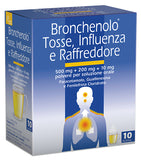 BRONCHENOLO TOSSE INFLUENZA E RAFFREDDORE 500 MG + 200 MG + 10 MG POLVERE PER SOLUZIONE ORALE