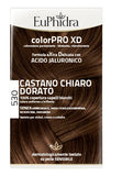 EUPHIDRA COLORPRO XD 530 CASTANO CHIARO DORATO GEL COLORANTECAPELLI IN FLACONE + ATTIVANTE + BALSAMO + GUANTI