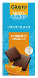 GIUSTO SENZA ZUCCHERO CIOCCOLATO FONDENTE ARANCIA 85 G