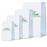 SACCHETTO DI CARTA BIANCO 14 + 8 X 28 CM 10 KG