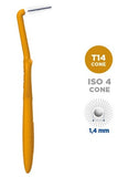 SCOVOLINO CURASEPT PROXI ANGLE MISURA T14 CONICO ISO 4 COLORE OCRA DIAMETRO 1,4 MM 5 PEZZI