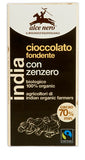 TAVOLETTA DI CIOCCOLATO FONDENTE BIO CON ZENZERO DELL'ECUADOR FAIRTRADE 50 G